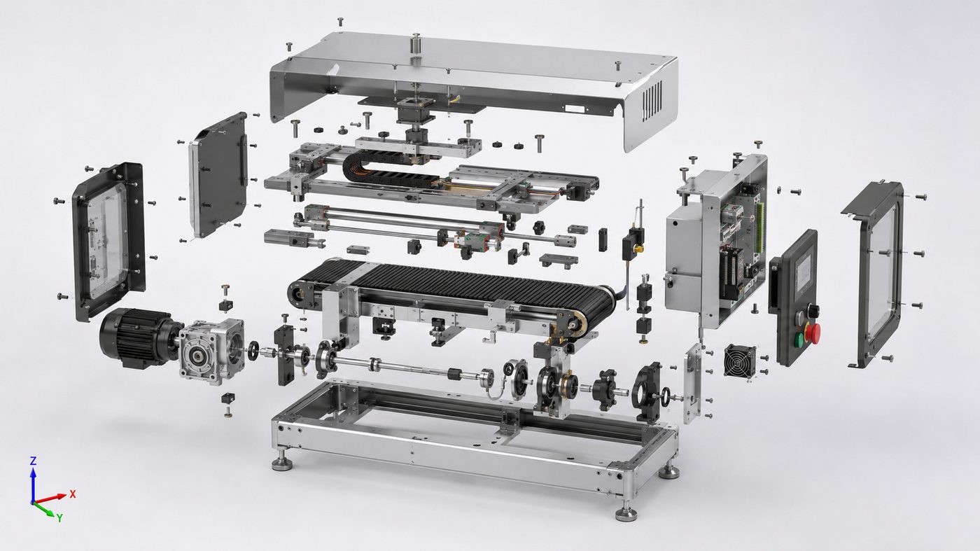 Electromechanical industrial assembly